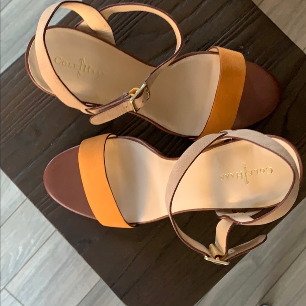 9.5 Cole Haan x Nike Air strappy chunky heel.